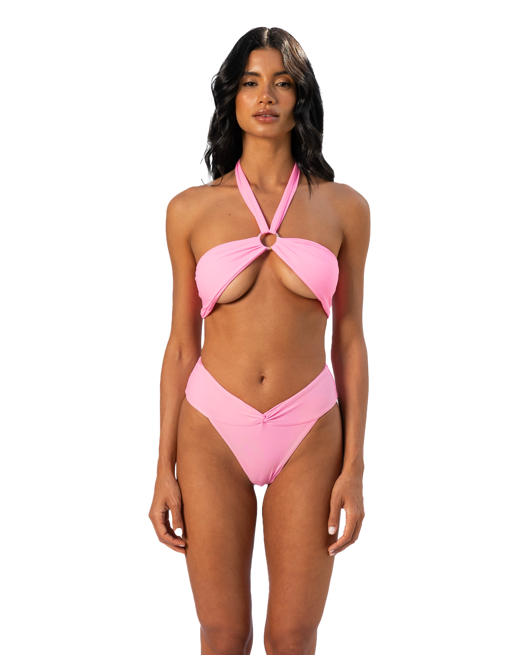 Amara Halter Bikini Top | Pink