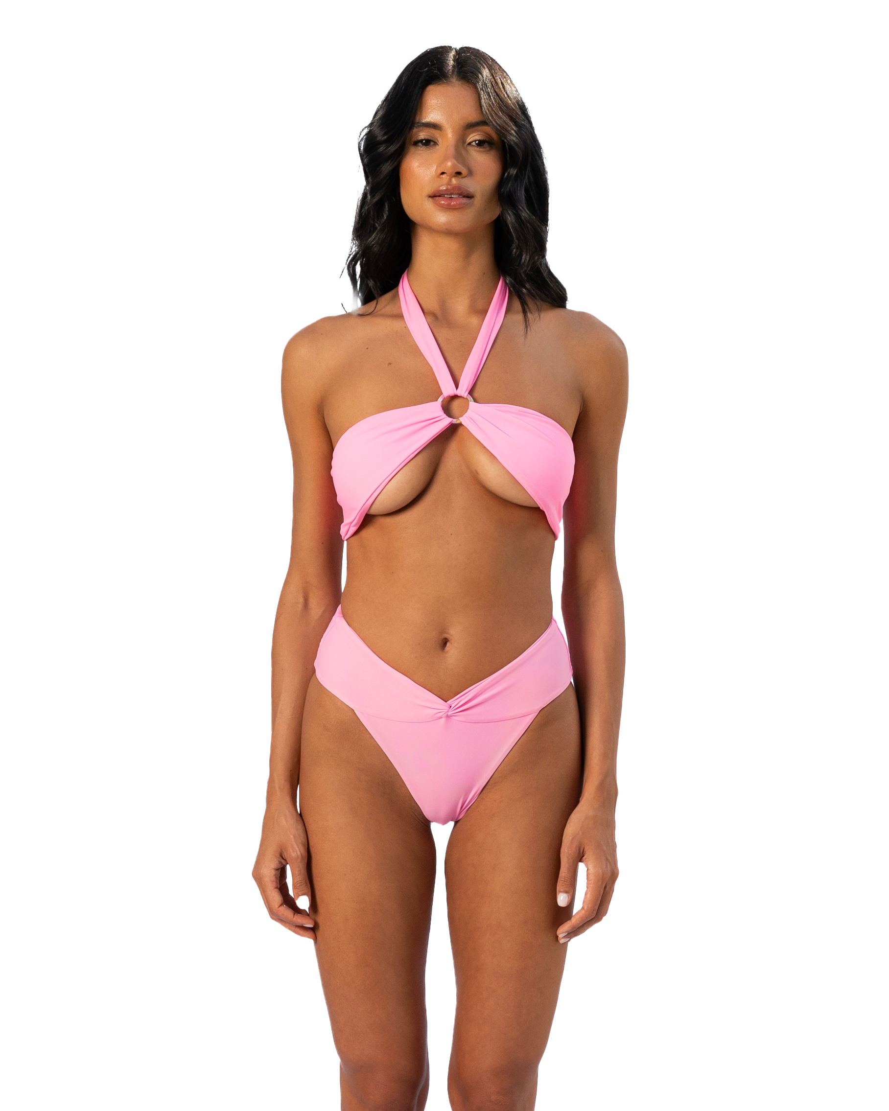 Amara High-Waisted Bikini Bottom | Pink