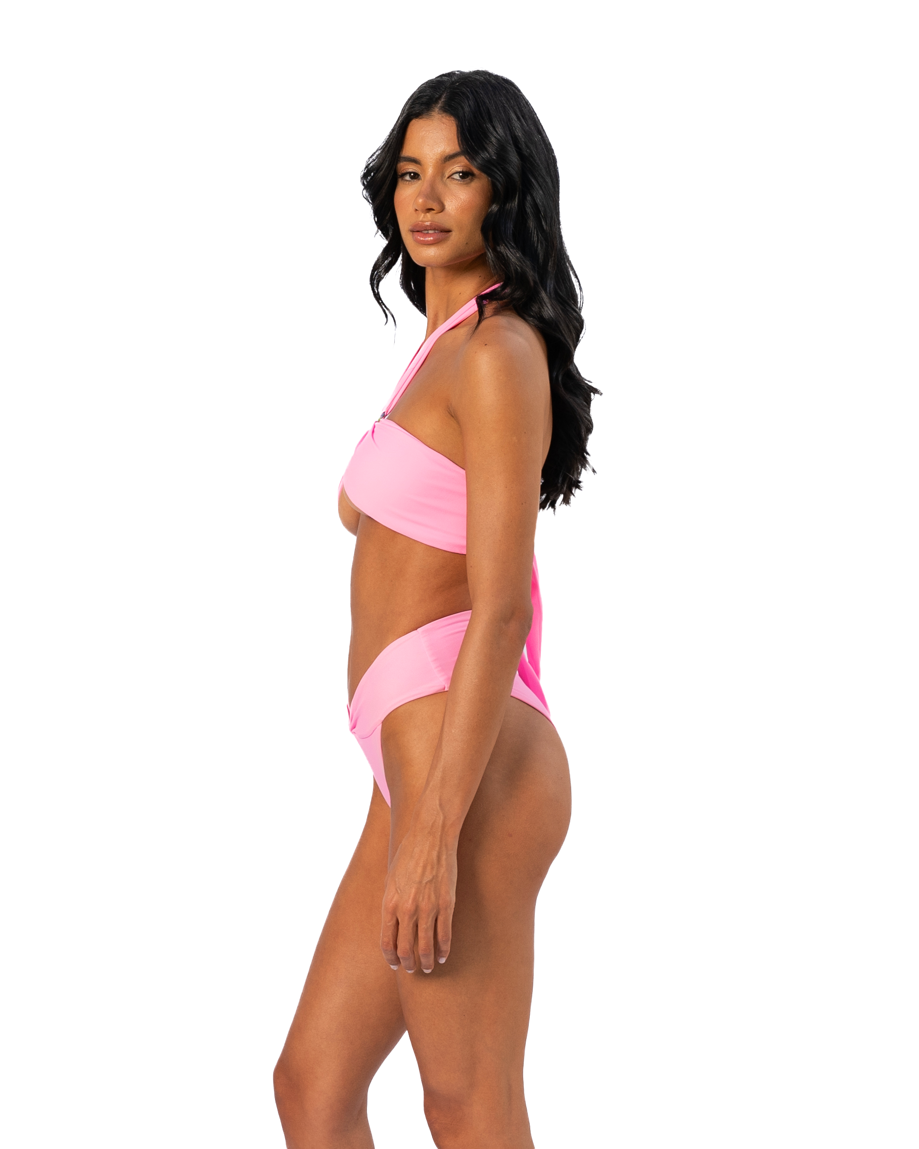 Amara Halter Bikini Top | Pink